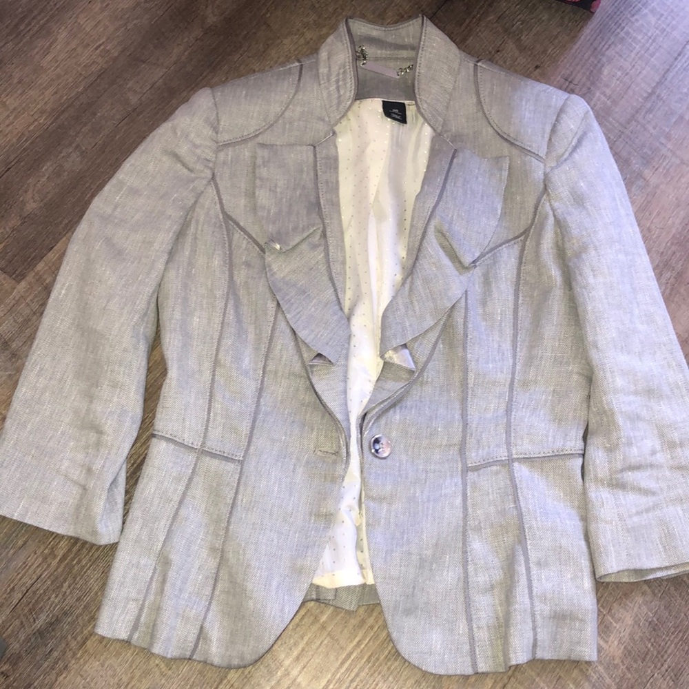 WHBM Gray Suit Jacket - Picture 2 of 5